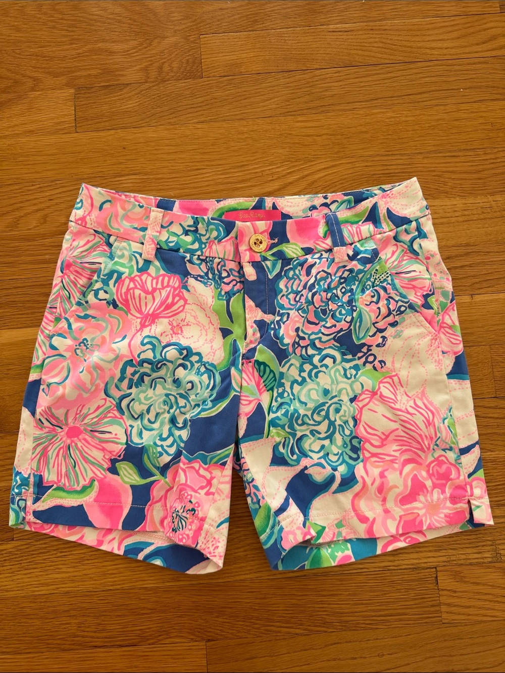 Lilly Pulitzer Multicolor Floral Bermuda Shorts - Pink, Blue & Green